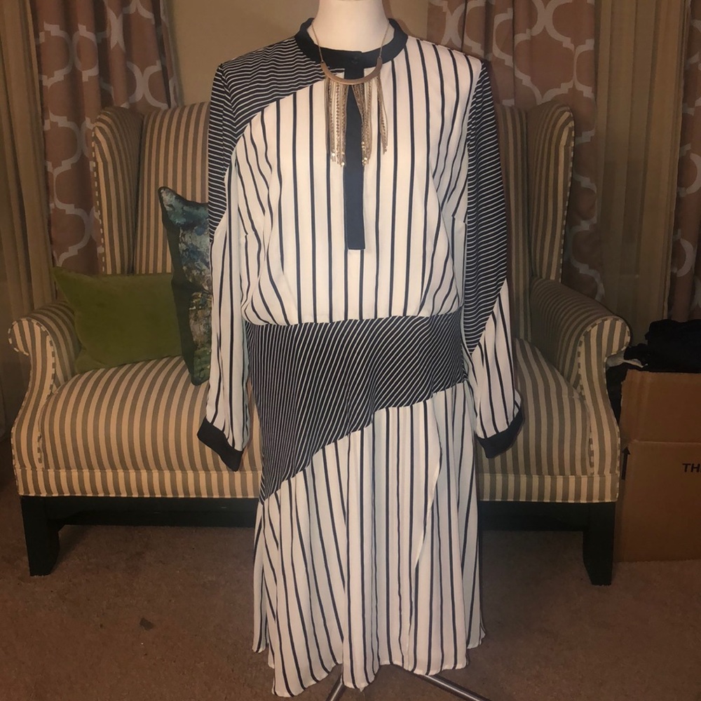 Eloquii Striped drop hem dress